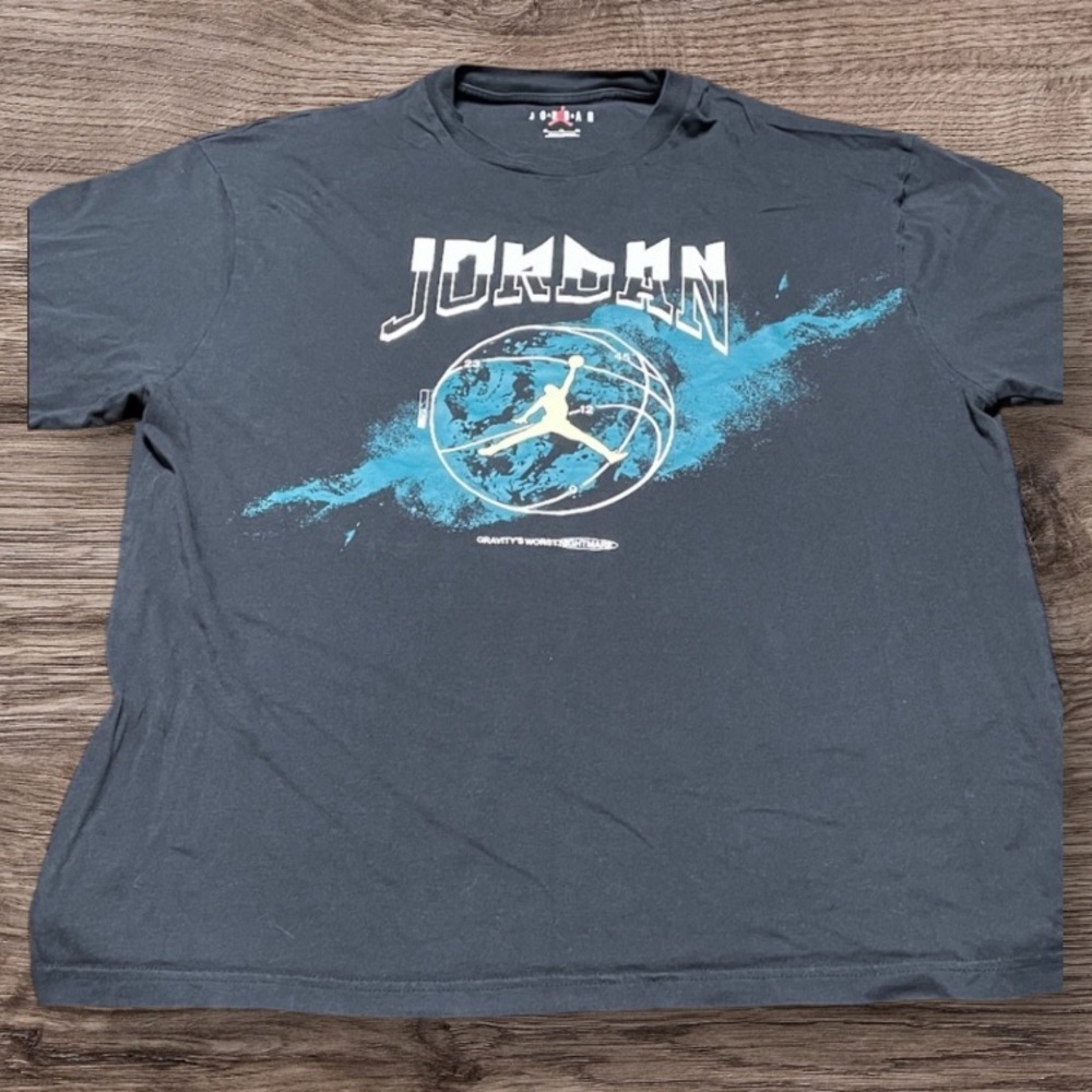 Jordan Basketball Splash T-Shirt Black Blue